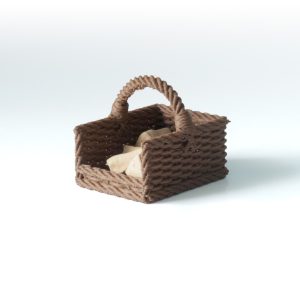Wicker Log Basket | 1:12 Scale Dollhouse Miniature | Wood PLA