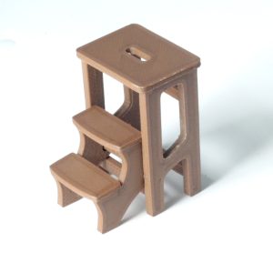 1:12 Scale Mid-Century Modern 3D Printed Folding Step | Wood PLA Dollhouse Ladder